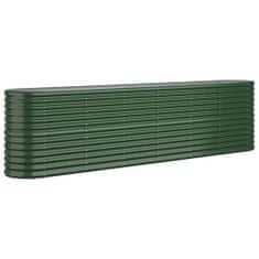 Vidaxl zöld porszórt acél kerti magaságyás 260x40x68 cm 318903
