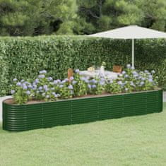 shumee zöld porszórt acél kerti ültetőláda 440x80x68 cm
