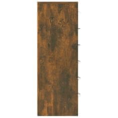 shumee füstös tölgy színű szerelt fa komód 6 fiókkal 50 x 34 x 96 cm