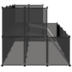 Greatstore fekete polipropilén és acél kisállatketrec 143 x 107 x 93 cm