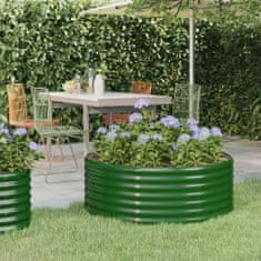Greatstore zöld porszórt acél kerti magaságyás 100 x 100 x 36 cm