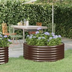 Greatstore barna porszórt acél kerti magaságyás 100x100x36 cm