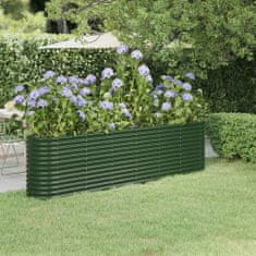 shumee zöld porszórt acél kerti ültetőláda 260 x 40 x 68 cm