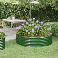 shumee zöld porszórt acél kerti ültetőláda 140x140x36 cm