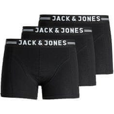Jack&Jones 3 PACK - férfi boxeralsó SENSE 12081832 Black Black waistband (Méret L)
