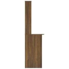 Greatstore barna tölgyszínű szerelt fa íróasztal polcokkal 110x45x157 cm