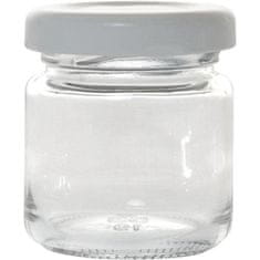 Gastrozone Lekváros befőttes üveg, 53 ml, 12 db, kerek, fehér fedő, 