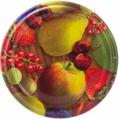Gastrozone Csavarós fedők 10 db készlet, gyümölcs dekorrl, átmérője 58 mm 