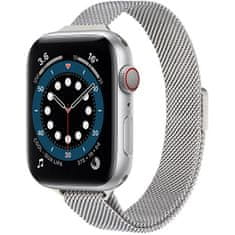 4wrist Milánói acél szíj Apple Watch-hoz - Silver 42/44/45/49 mm