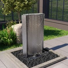 Greatstore ezüstszínű rozsdamentes acél kerti szökőkút 60,2x37x122,1 cm