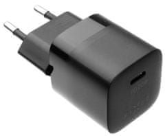 FIXED Mini hálózati töltő USB-C kimenettel és PD támogatással, 20W, FIXC25-C-WH, fekete