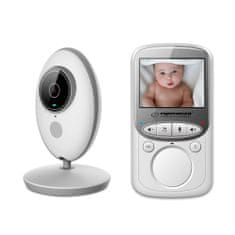 Esperanza Babafigyelő bébiszitter éjszakai videokamerával és 2,4"-es LCD képernyővel akár 260 méterig