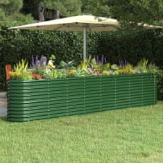 shumee zöld porszórt acél kerti ültetőláda 332 x 40 x 68 cm