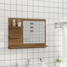 Greatstore barna tölgy színű szerelt fa fürdőszobatükör 60 x 10,5 x 45 cm