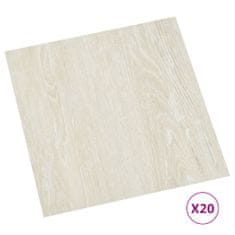 Vidaxl 20 db krémszínű öntapadó PVC padlólap 1,86 m² 330144