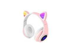 Alum online Vezeték nélküli fejhallgató macskafüllel - B39M, rózsaszín