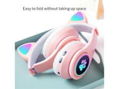 Alum online Vezeték nélküli fejhallgató macskafüllel - B39M, rózsaszín