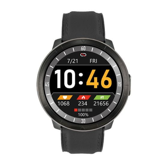 Watchmark Smartwatch WM18 black leather