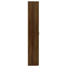 Greatstore barna tölgy színű szerelt fa irodaszekrény 60 x 32 x 190 cm