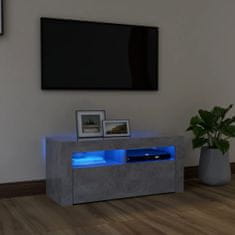 shumee betonszürke TV-szekrény LED-világítással 90 x 35 x 40 cm