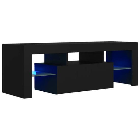 Vidaxl fekete TV-szekrény LED-világítással 120 x 35 x 40 cm 804347