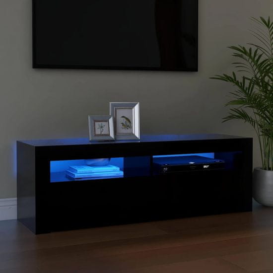 shumee fekete TV-szekrény LED-világítással 120 x 35 x 40 cm
