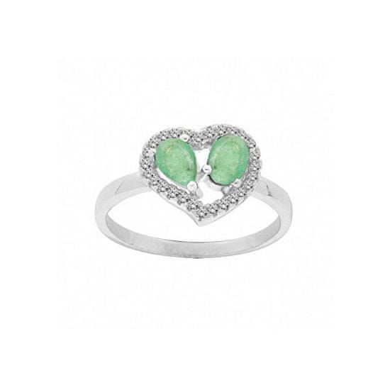 Brilio Silver Bájos ezüst gyűrű smaragddal R-FS-5648E
