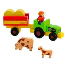 Jeujura Fa figurák készletekhez Farmer traktorral 7 darab