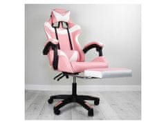 ShopJK Állítható játékszék, eko-bőr, rózsaszínű - fehér