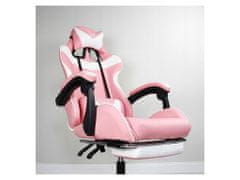 ShopJK Állítható játékszék, eko-bőr, rózsaszínű - fehér