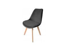 ShopJK Velúr szék párnával - sötét szürke, skandináv stílus