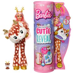 Mattel Barbie Cutie Reveal Zima series 3 baba - Szarvas HJM12