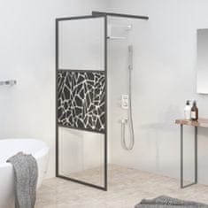 Greatstore fekete ESG üveg zuhanyfal kőmintával 80 x 195 cm