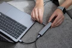 EPICO USB Type-C HUB SLIM (4K HDMI & Ethernet) 9915112100019, ezüst, fekete adatkábel