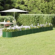 shumee zöld porszórt acél kerti ültetőláda 512x80x36 cm