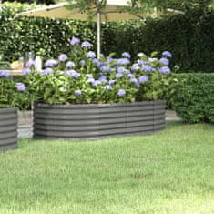 shumee szürke porszórt acél kerti ültetőláda 152x80x36 cm