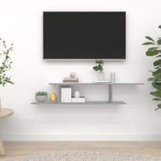 Greatstore szürke sonoma színű szerelt fa fali TV-polc 125 x 18 x 23 cm