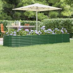 shumee zöld porszórt acél kerti ültetőláda 296x80x36 cm