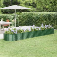 shumee zöld porszórt acél kerti ültetőláda 368x80x36 cm