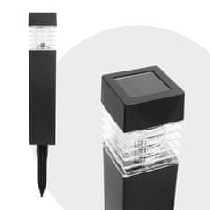 X TECH Leszúrható szolár - fekete, melegfehér - 5,7 x 5,7 x 28 (+12) cm