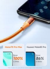Mcdodo Telefon kábel, erős, szupergyors, USB-C kábel, 100W, 6A, 1.8m, narancssárga, Mcdodo CA-2093