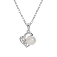 Brilio Silver Romantikus ezüst nyaklánc igazgyönggyel SPD0721A (lánc, medál)