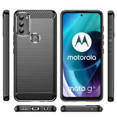 MG Carbon Case Flexible szilikon tok Motorola Moto G71 5G, fekete