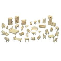 Woodcraft fa 3D puzzle bútor szett