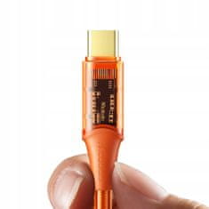 Mcdodo Telefon kábel, erős, szupergyors, USB-C PD kábel, 100W, 1.8m, narancssárga, Mcdodo
