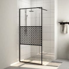 shumee fekete zuhanyfal átlátszó ESG üveggel 100 x 195 cm