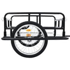 Vidaxl fekete acél kerékpár-utánfutó 130 x 73 x 48,5 cm 91770