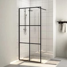 Greatstore fekete zuhanyfal átlátszó ESG üveggel 90 x 195 cm