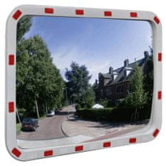 Greatstore Téglalap alakú konvex közlekedési tükör fényvisszaverőkkel 60 x 80 cm