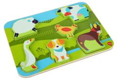 Lucy&Leo 226 Állatok a farmon - fa ráhelyezős puzzle, 7 részes